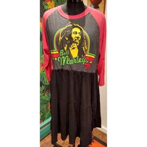 NEW Handmade Bob Marley Midi Dress. 3/4 Raglan Sleeve. Large/ XXL